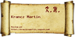 Krancz Martin névjegykártya