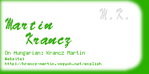 martin krancz business card